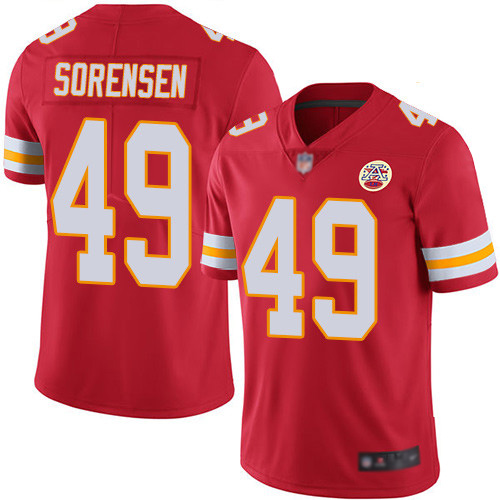 Men Kansas City Chiefs #49 Sorensen Daniel Red Team Color Vapor Untouchable Limited Player Nike NFL Jersey->nfl t-shirts->Sports Accessory